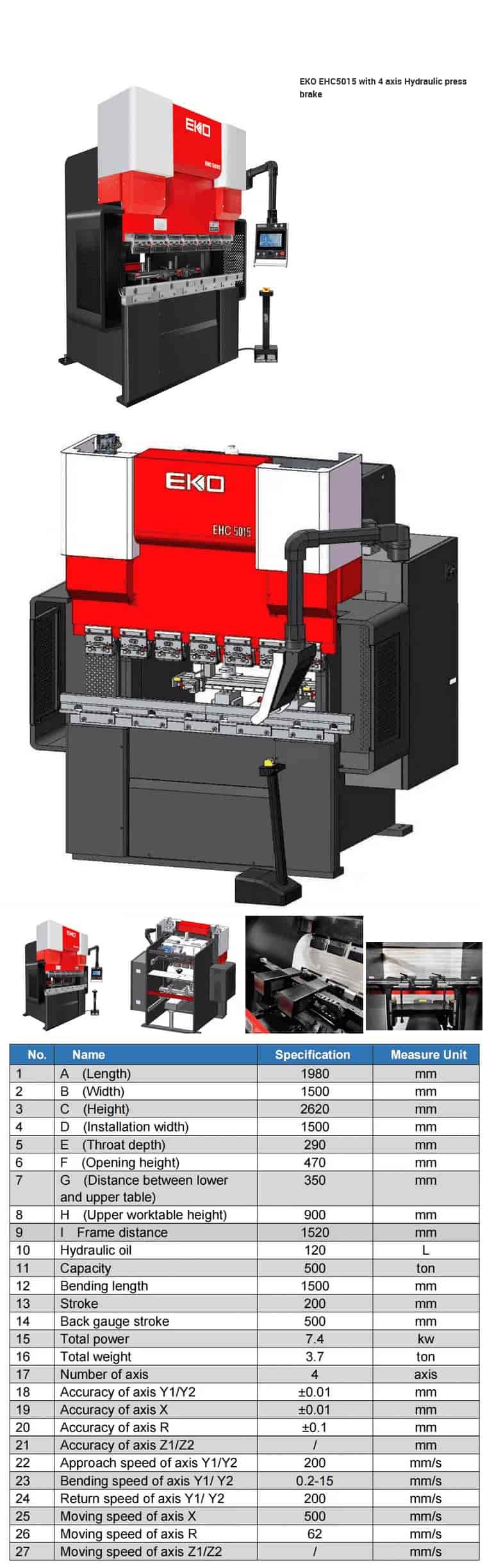 160t/3200 Da52 Automated Press Brake Hydraulic Sheet Metal Brake