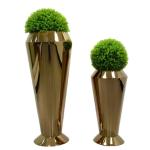 Golden stainless steel stand flower pot exterior decoration