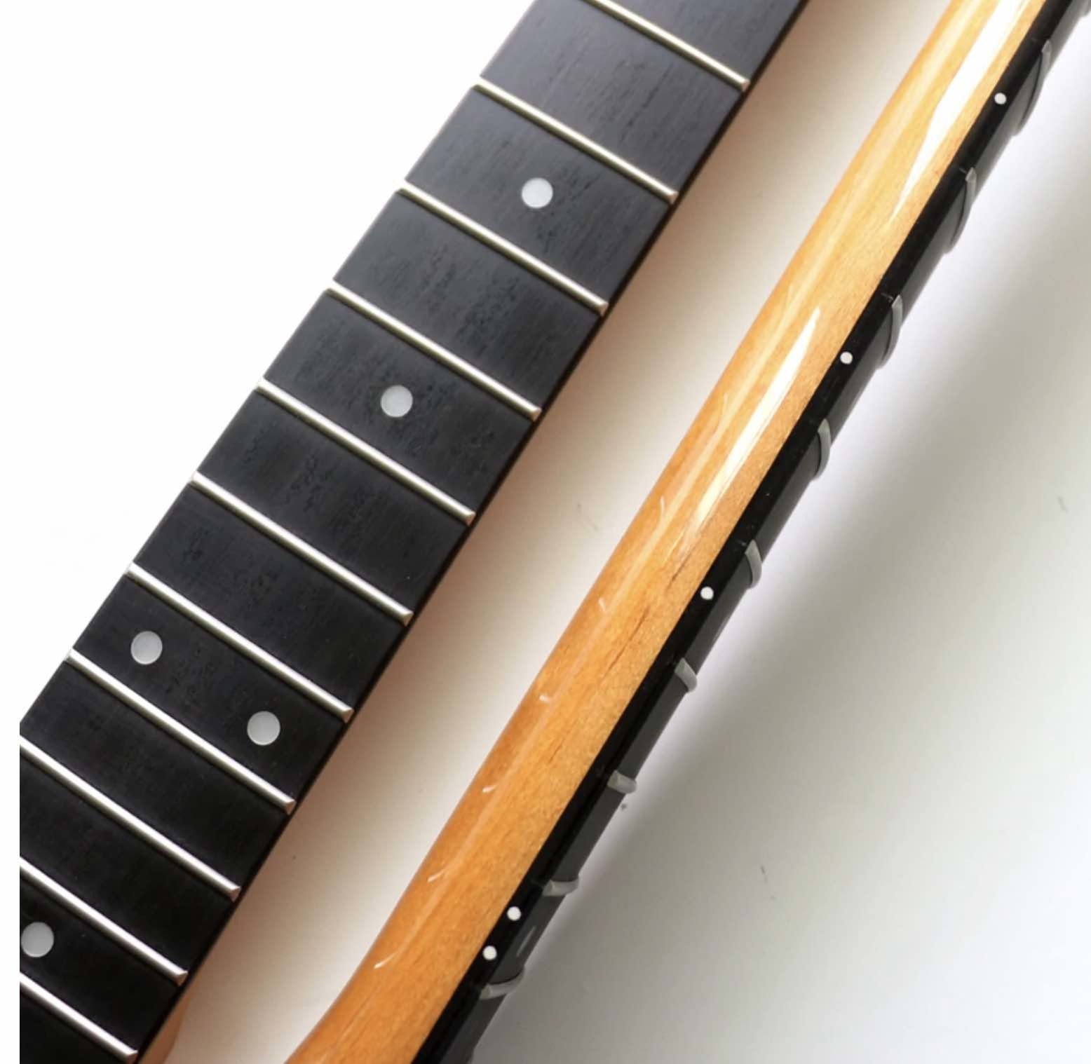 Custom Grand 22 Fret Roasted Maple Electric Guitar Neck for Handmade Tele Guitar Kits Gloss Finished with Bone Nut