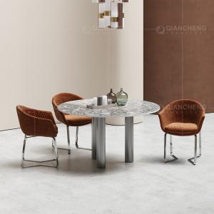 Quality 20mm Thick Sintered Stone Dining Table 180cm Silver Stainless Steel wholesale