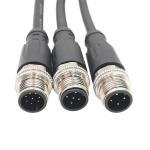 M12 Waterproof Cable Assemblies Male To Female With 4 Pin 8 Pin Connector