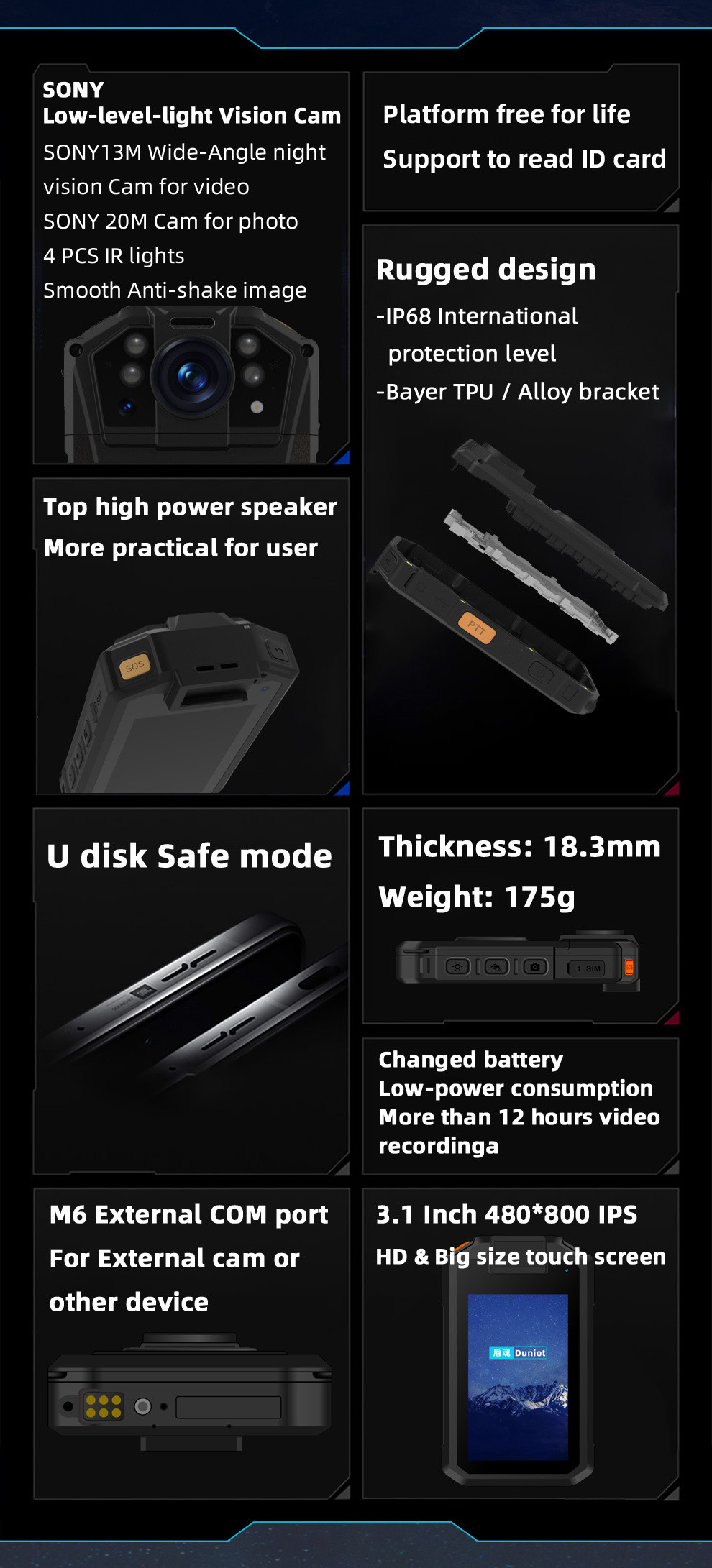 Police Body Worn Camcorder