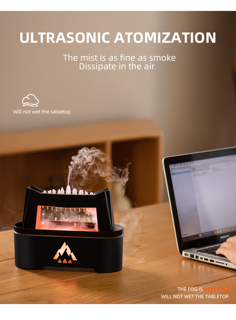 2023 Flame Volcano Air Humidifier Aroma Diffuser Christmas Promotion with Remote Control