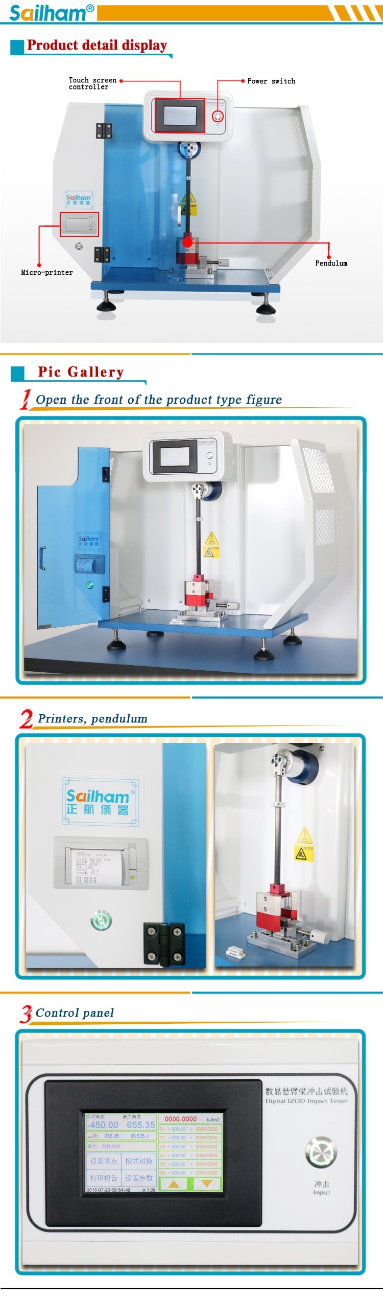 80KG Ac220v ±10% 50hz Plastic Rubber Izod Plastic Impact Testing Machine with ASTM256 Certicated