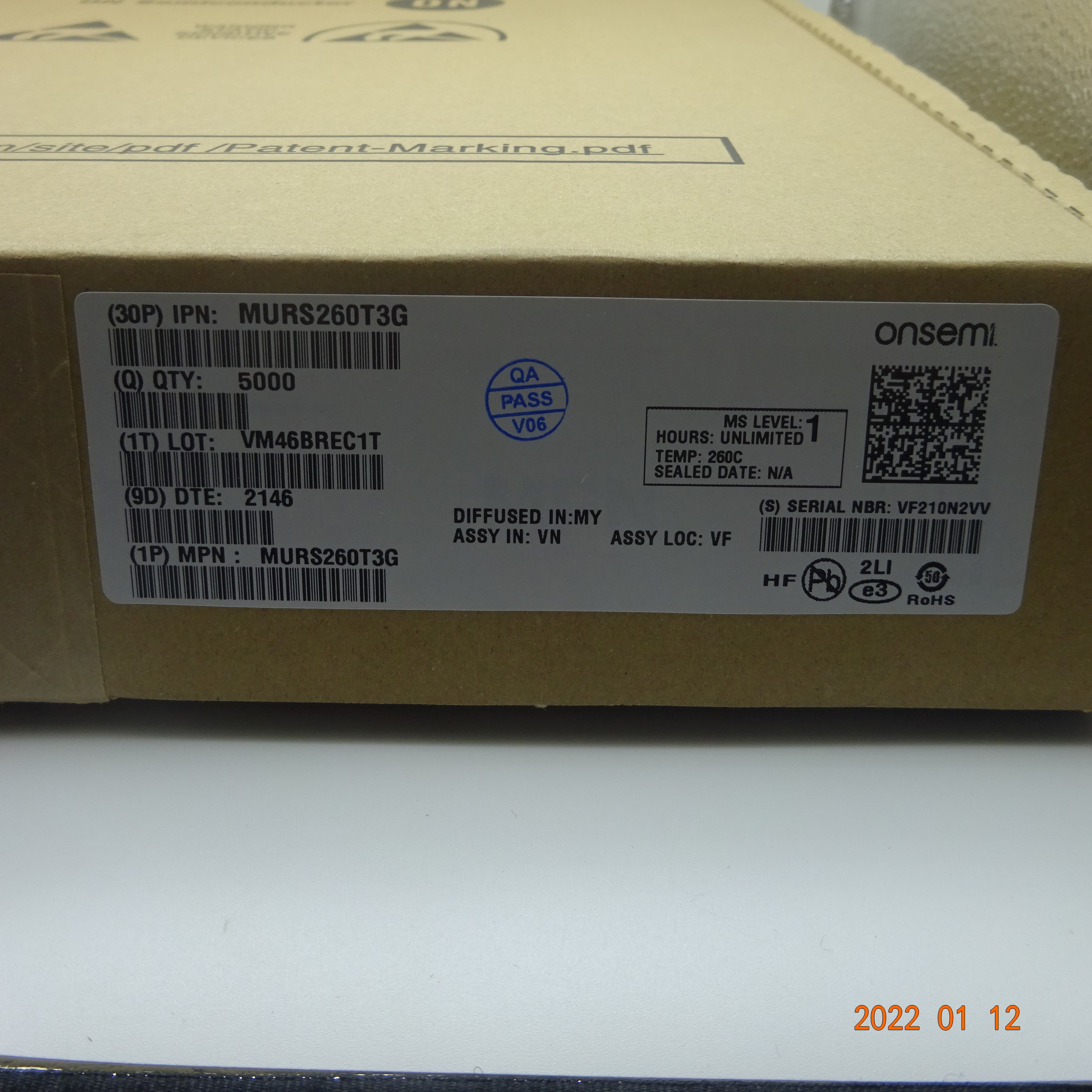 Onsemi SMB Electronic IC Integrated Chip Rectifiers MURS260T3G