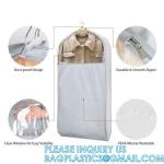 Gusseted Travel Garment Bag with Accessories Zipper Pocket Breathable Suit
