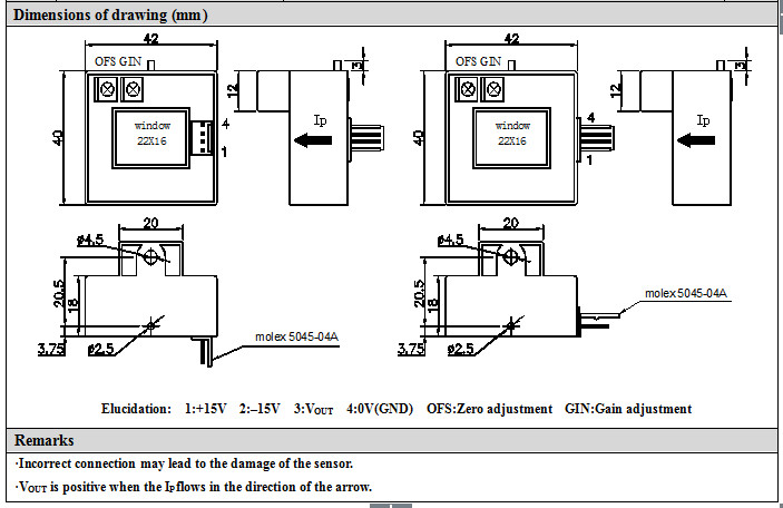 Open Loop Hall Effect Current Transducer 4V Output For Welding Machines