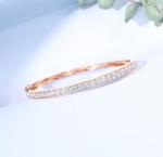 3.0mm 18K Gold Diamond Bangle 1.00ct 18K Tri Color Bracelet