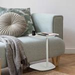 Tomile White 21.62 inch Height Livingroom End Table 55lb For Laptop C Shaped