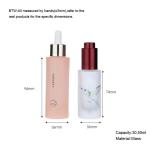 50ml White/Pink Cylindrical Frosted Glass Bottle With Silver/Red Dropper For