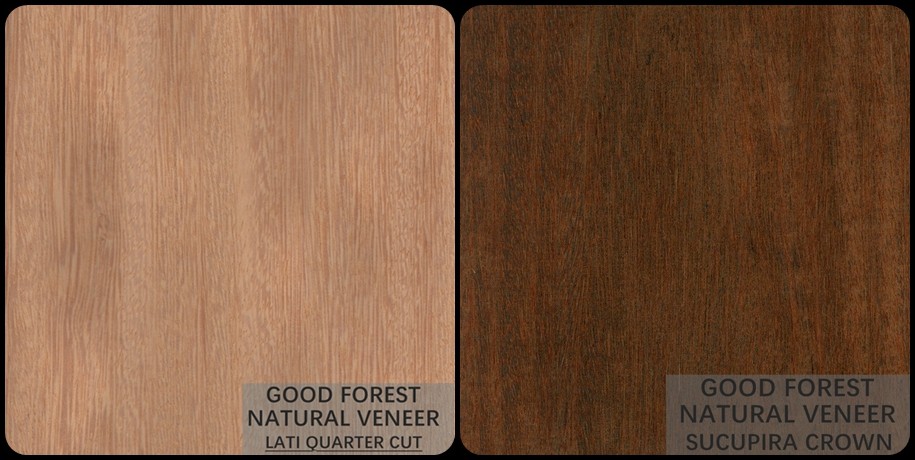 Cerejeira Wenge Natural Wood Veneer Grain Specially For Hotel Decoration