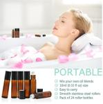Glass Oil Bottles For Essential Oils,2ml(5/8Dram) Amber Glass Roller Bottles