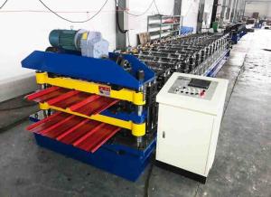 Quality 5 Rib Trapezoidal Roof Panel Roll Forming Machine Electric Shearing System wholesale