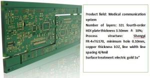 Quality Fourth Order Printed Circuit Board Assembly HDI Plate Thickness 3.50m Gold Plating wholesale