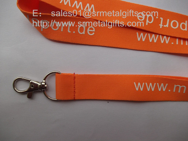 Red lanyard with print
