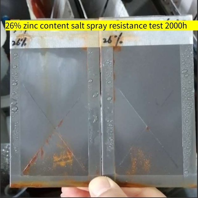 26% zinc content salt spray resistance test 2000h