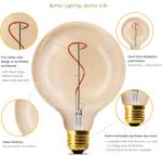 4Watt Amber Spiral LED Filament Bulbs G125 Globe Bulb 200lm