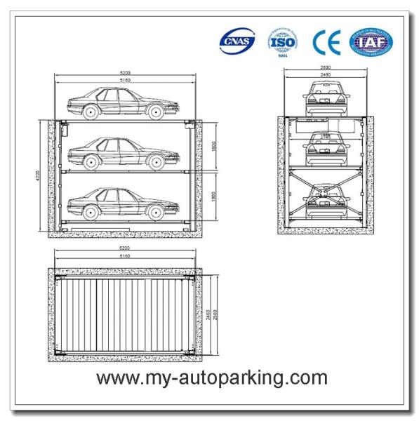 2 or 3 Cars Underground Lift/Hydraulic Stacker for Basement/Valet Parking