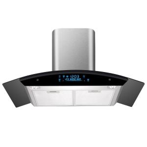 Quality Custom Ductless Arc Glass Chimney Hood Range 900 Cfm wholesale