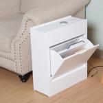 Wooden Home Smart File Cabinet white color With Wireless Charger