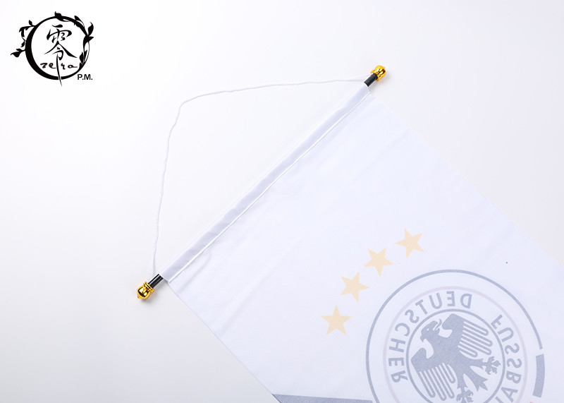 Germany Soccer Hanging Youth Football Flags Custom Color UV Fade Resistant Polyester With Hanger