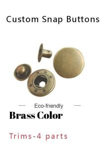 Quality Fashionable Round Brass Buttons , Strong Rigidity Custom Snap Buttons wholesale