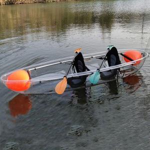 Quality Fishing Clear Plastic Canoe , Lightweight Double Ocean Kayak With 2 Paddles wholesale