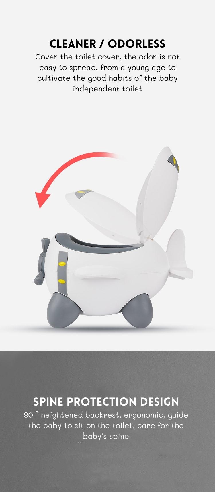 Custom Logo Airplane Shape Cartoon Baby Training Potty Toilet
