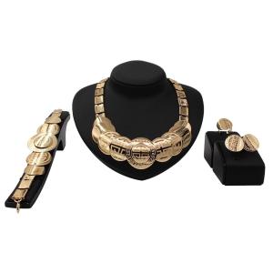 Quality Necklace jewelry african beads earrings wedding golden jewelry ring golden necklace for bridal accessories party wholesale