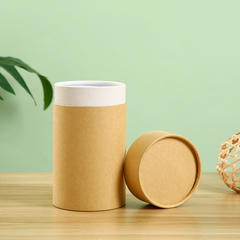 Rigid Boxes Customized Kraft Paper Tube Cylindrical Packaging Box with Your Own Logo