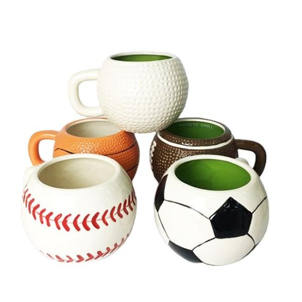 Coffee Mug: Football, Basketball, Baseball Golf Ball Custom Ball Shape Ceramic