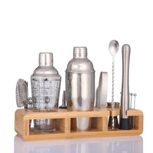Quality FDA Wooden Cocktail Set Holder Stand Bartender Kit Bar Accociate 8 Piece wholesale