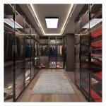 Adjustable Aluminum Door Black Glass Wardrobe for Apartment Bedroom Closet