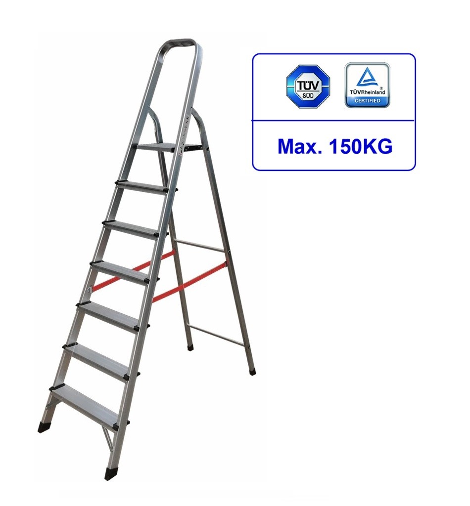 Moveable Aluminium A Frame Ladder Folding Scaffold Ladder 7 Steps