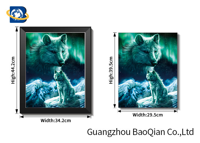 3d Lenticular Printing Picture Of Animal Wolf , Custom Decorative Wall Art
