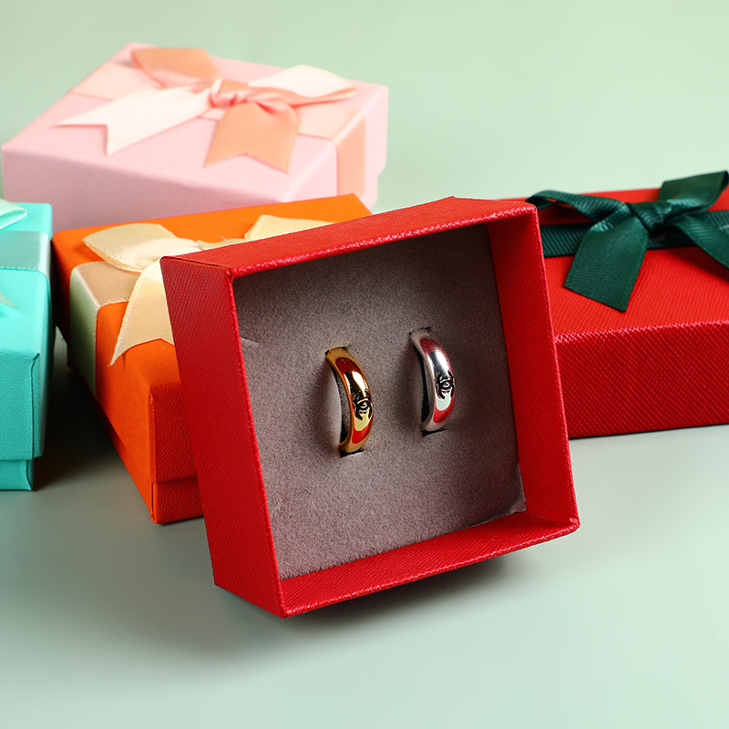 Square Recycled Materials Jewelry Packaging Paper Boxes for Luxury Rings and Earrings