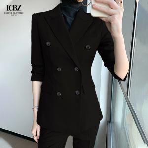 Quality Full Sleeve Length High Cut V-Neck Business Formal Pants Suits for Women's Office wholesale