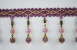 Golden trimmings lace fringes/elegant eco-friendly beaded trim for curtain