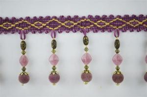 Quality Charming decorative trimmings lace fringes/OEM elegant beaded trim for curtain decoration wholesale