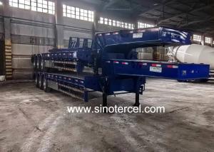 Quality Three Axles Low Bed Semi Trailer 60 Ton Low Bed Trailer Blue wholesale