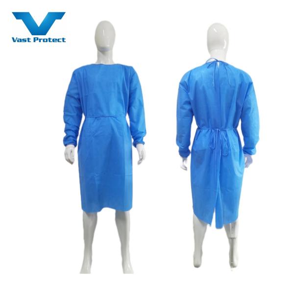 Waterproof Non Sterile Disposable Isolation Gown Level 1 2 3 SMS Fabric Surgical