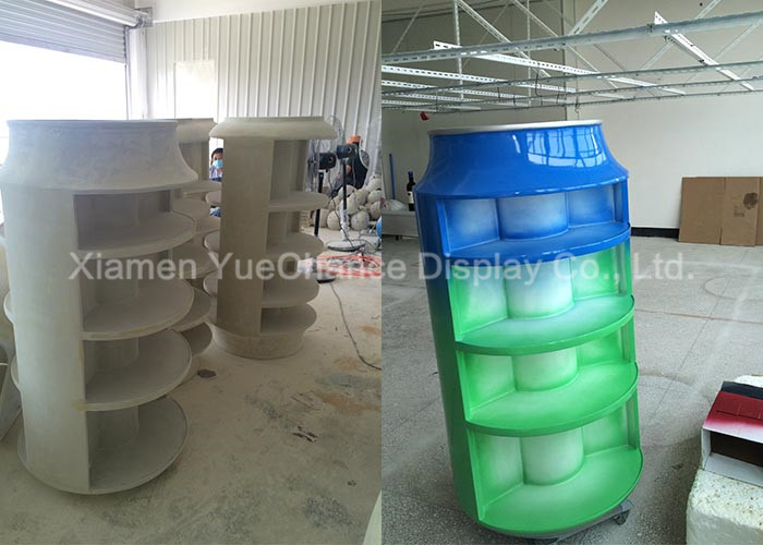 Green Color Standing Display Rack Sprite Can Shape Drink Display Rack Lareg Capacity
