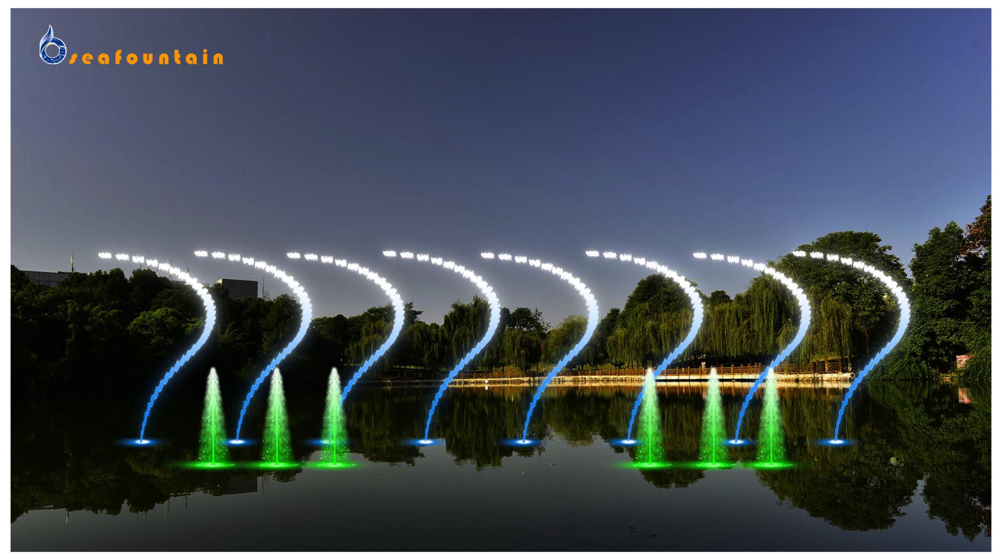 High quality lake frequency converter fountains multimedia floating water fountain