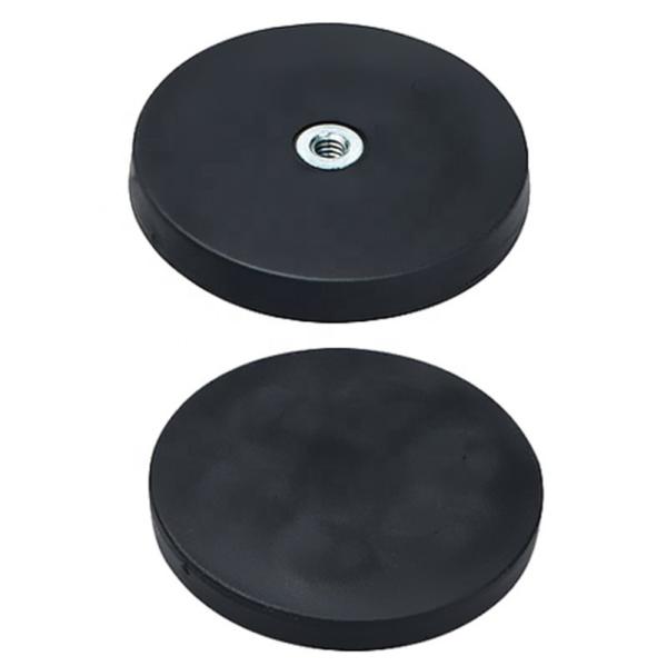 A3 Steel Case Rubber Coated Magnet Black Rubber Covered Magnets