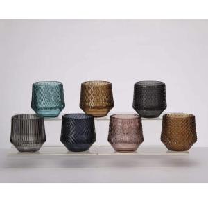 Quality CE Spray Paint Votive Glass Jar Candle Holders For Business Promotion wholesale