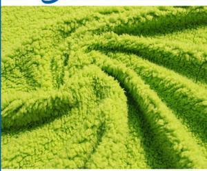 Quality Professional Green Sherpa Suede Fabric By The Yard 75d/144f Yarn Count wholesale