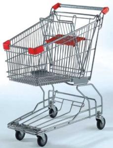 Quality Custom Rolling Shopping Basket Wire Cart On Wheels Metal Frame Asia Style wholesale