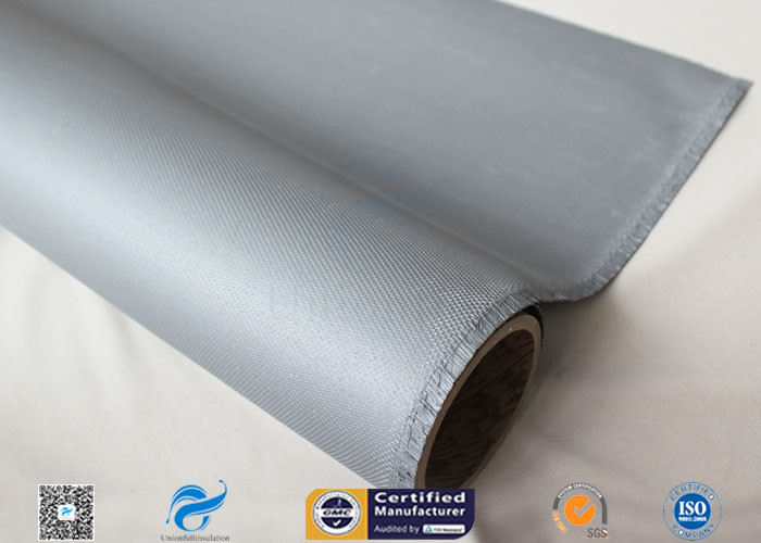 Gray Color Silicone Coated Fiberglass Fabric 1150g High Intensity Satin Weave