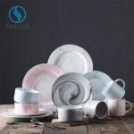 Banqueting Pink Blue Black Colored Porcelain Dinnerware LFGB Approved