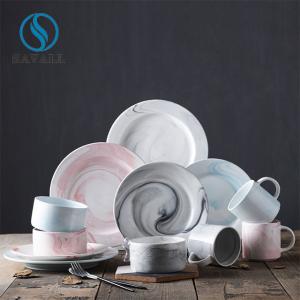 Quality Banqueting Pink Blue Black Colored Porcelain Dinnerware LFGB Approved wholesale
